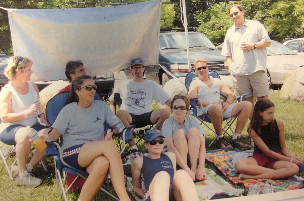 Pre-race beer break at Carnegie Lake Regatta 2006 (thanks to Deborah Jones)