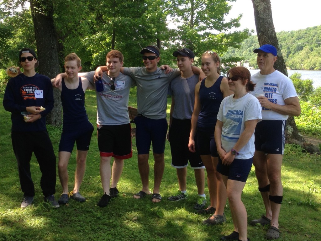 The "picked from a hat" eight crew that won the 8's event at the 5/31/2014 Splash Regatta.