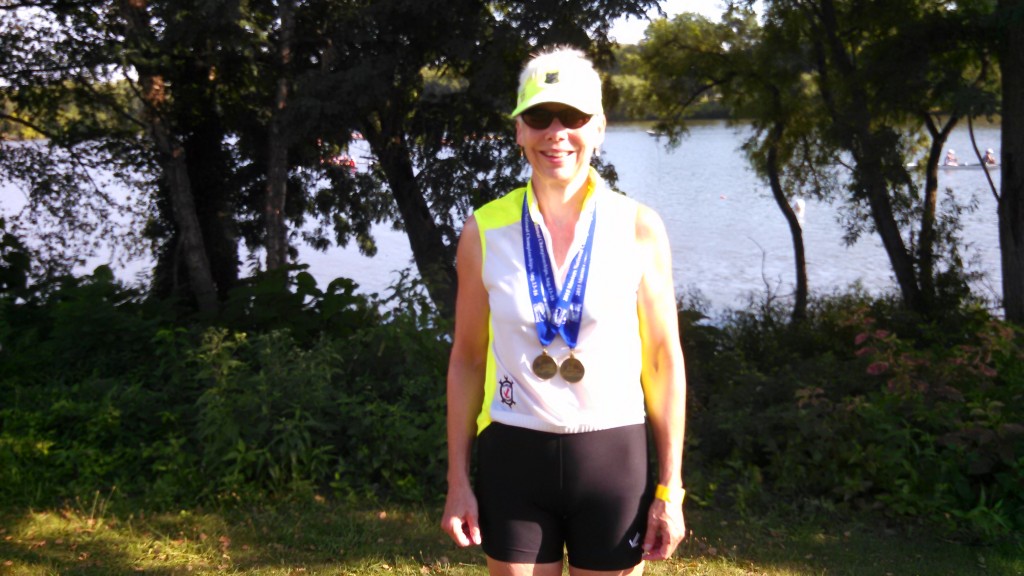 Pat Glover, National Champion in the Womens Open F Single. USRowing Masters Nationals in Camden, NJ, 8/14/2015
